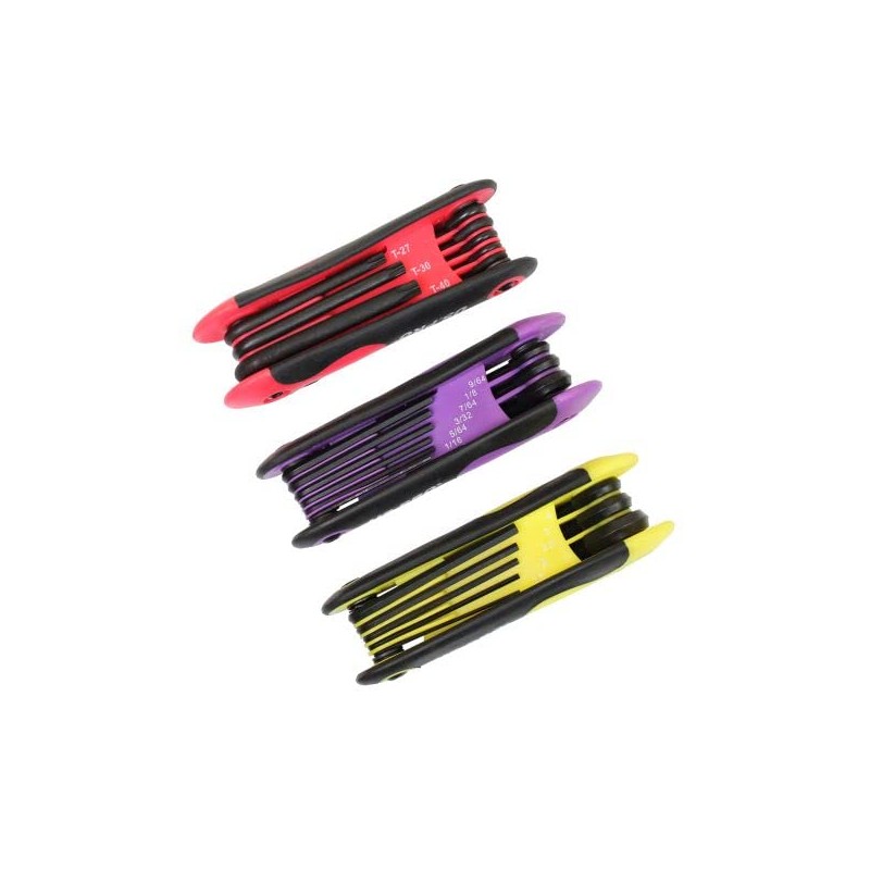 US Pro 3pc Folding Key Set Star Torx, Metric and