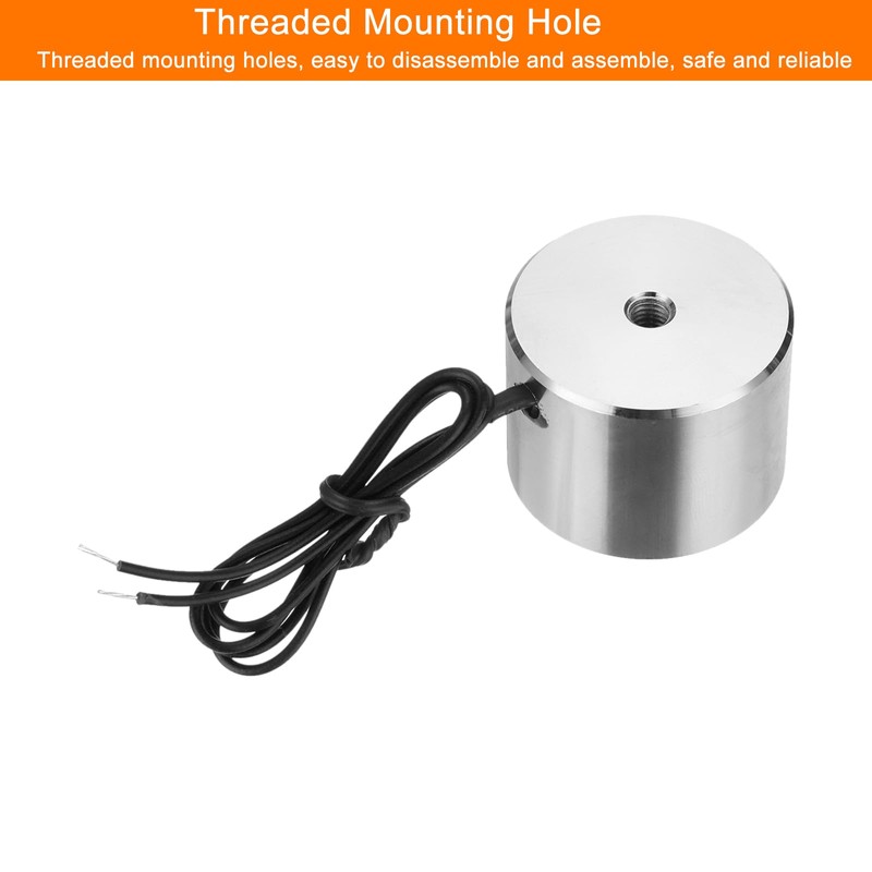 uxcell Round Solenoid Electromagnet DC 24V 180N 44LB/20Kg Electric Magnet