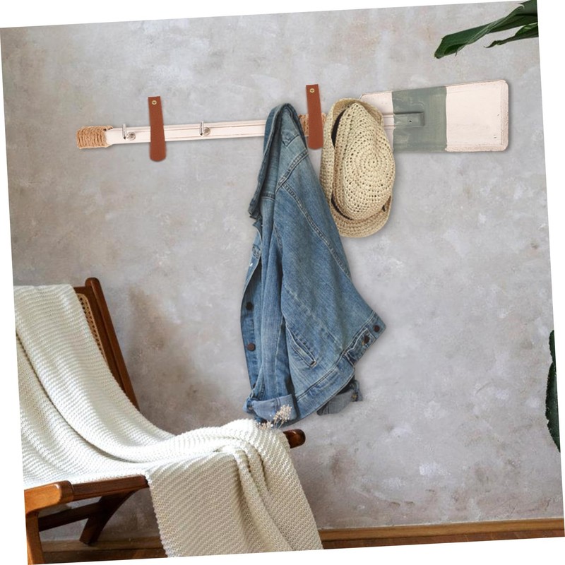 ABOOFAN 4Pcs Leather Hanging Straps Wall Hooks for Towels Clothes