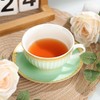 fanquare Tea for One with Gold Trim, Green Teapot Set