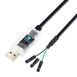 DTECH USB to TTL Adapter FTDI Chip 3.3V 3 Pin USB to UART Debug Cable FT232RNL IC Serial Converter 3ft LED Indicators Output 3.3 Volt for Windows 11 10 8 7 XP MAC Linux Easy Debugging Programming