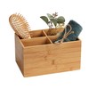 Wenko Bamboo Organiser Terra 3 Compartments -Storage Box, Bathroom Basket,