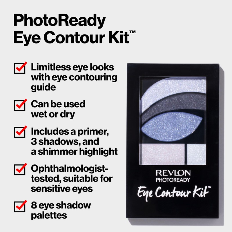 Revlon PhotoReady Eye Contour Kit, Eyeshadow Palette with 5 Wet/Dry
