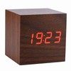 6x6x6cm Wooden Electronic Digital Alarm Desk Clock Temperature LED Display
