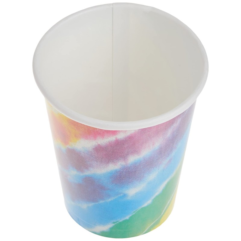 Unique Vasos de papel desechables, 9 onzas, teñido anudado, 8