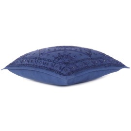 Eyes of India Funda decorativa de cojín de color 40,64 cm ara cojín de flores, Azul