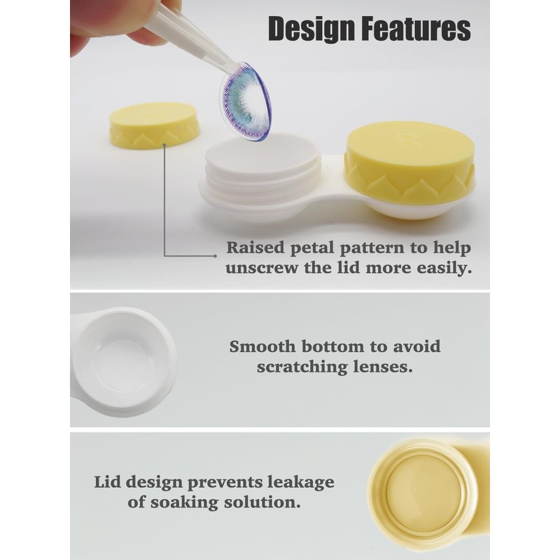 Vastsoon 4 Pack Contact Lens Case, Contact Solution Soaking Case