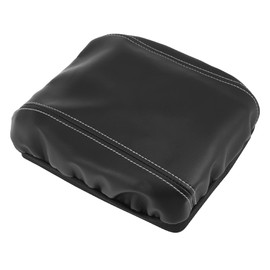 X AUTOHAUX Car Center Console Lid Armrest Seat Box Cover Protector Replacement with White Line Microfiber Leather for Honda CR-V 2014-2016