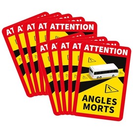 lepni.me 10 Pieces Bus Angles Morts Stickers for France | Extra Strong Adhesion and UV Protection | Attention Warning Sign | Vehicle Blind Spot Sticker (10PCS BUS)