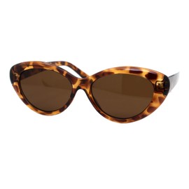 Womens Oval Cateye Sunglasses Vintage Classic Fashion Shades UV 400 Tortoise