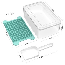 Mini Ice Cube Tray for Freezer: FDDBI Small Ice Trays for Freezer with Bin - 117×4PCS Easy Release Nugget Ice Tray - Crushed Ice Tray with Container
