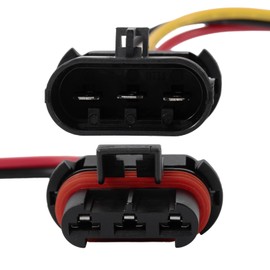 PARSUPPRO 3-Pin/Way Male and Female Cooling Fan Upgrade 12Ga HD Connector Auto Waterproof Wiring Harness for Corvette C6 Replace 710412962819