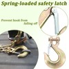 SEUNGCH 6 Pack Chain Hook with Safety Latch, 3/8" Heavy