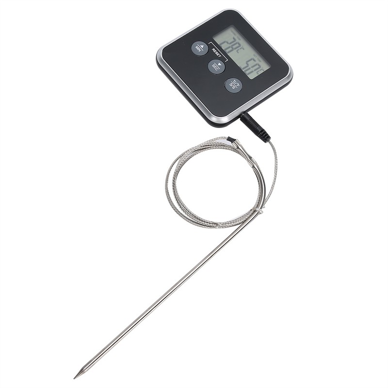 Digital Meat Thermometer Food Thermometer with Timer for Oven BBQ