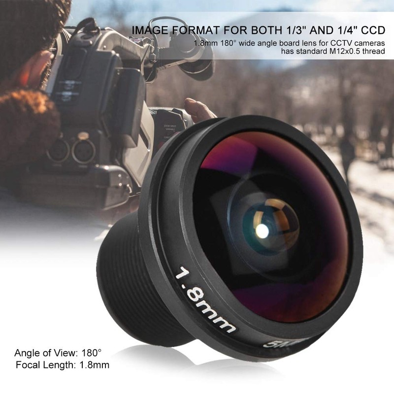 1.88mm Mini Fisheye Camera Lens, 5MP HD 180° Wide Angle