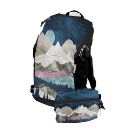 ChicoBag Travel Pack rePETe Recycled Backpack w/Built-In Pouch & Carabiner Clip | Perfect for Outdoor Activities | Eco-Conscious Packable Reusable Bookbag | Mountainscape (Pack of 1)