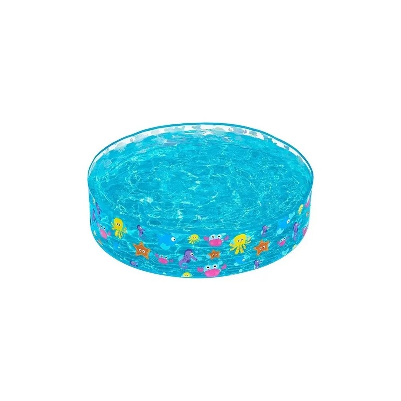 Alberca Circular Infantil Animales Marinos 122 Cm Color Azul