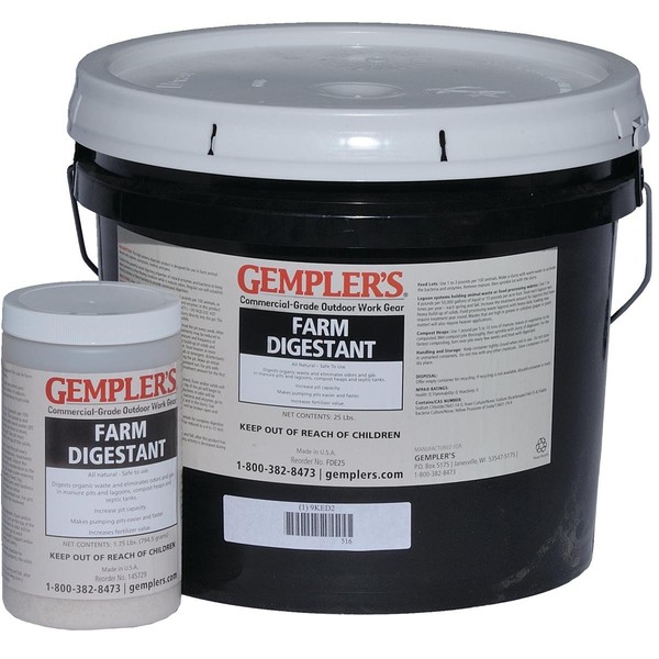 GEMPLER’S Farm Digestant 1.75lbs USDA-Accepted 100% Salmonella-Free for use in Federally-Inspected Meat & Poultry Plants – Reduces Odor & Naturally Liquefies Manure