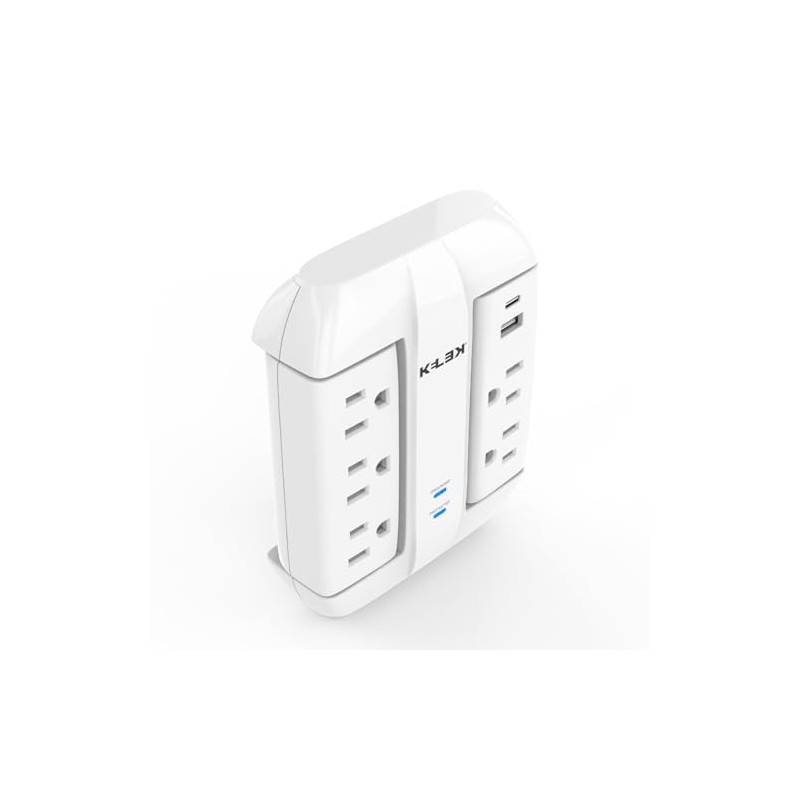 KELEK Multicontacto con 5 Salidas, Puertos USB-A y USB-C, Protección
