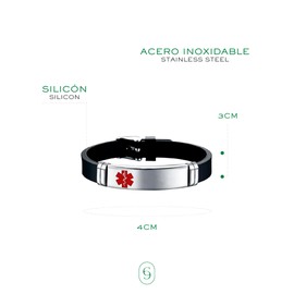 Clepsidra® Grabado de pulsera personalizada de mujer con logo de medicina para emergencias. Personaliza tu grabado a tus necesiades. Joyeria para hombre de acero inoxidable resiste. Accesorios unisex para amigos o familiares en el area de salud. Jewelry