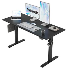 Agilestic Electric Standing Desk, 48 x 24 Inches Height Adjustable Desk, Sit Stand up for Work Office Home, Ergonomic Rising Computer Table with Memory Preset, Black