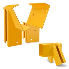 ONECHOI Swing Set Brackets 10",Bolt-Thru Construction Swing Set Hardware Kit w/3MM Thickness Steel for 4x4 Legs & 4x6 Beam, Wood End Bracket Maximum Protection of Children's Safety (Yellow 2 Pack)