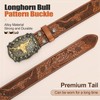 WOWOGO Women Men Western Belts Cowboy Cowgirl Country Belt Longhorn