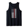 Thin Red-Line Firefighter Flag Distressed Effect Tank Top