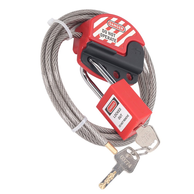 Safety Padlock Set Adjustable Stainless Steel Cable Lockout and 38mm