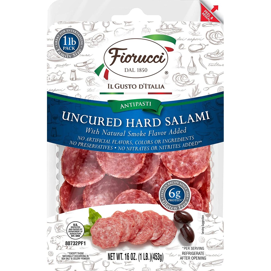 Fiorucci Charcuterie Hard Salami, Family Size, 1 Pound