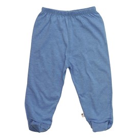Babysoy Comfy Newborn Baby Boy Pull-On Footed Pants with Feet (3-6 Months, Lake Blue)