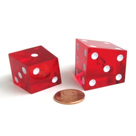 Set of 2 20-25mm D6 Transparent Red Specialty Crooked Dice