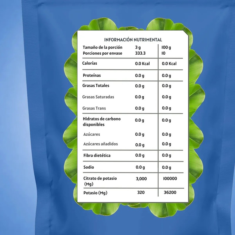 Citrato de Potasio en Polvo Daimel 1 Kg Sin Sabor