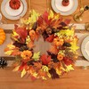 Zavothy 50 cm Artificial Autumn Wreath with Pumpkins, Maple Leaves