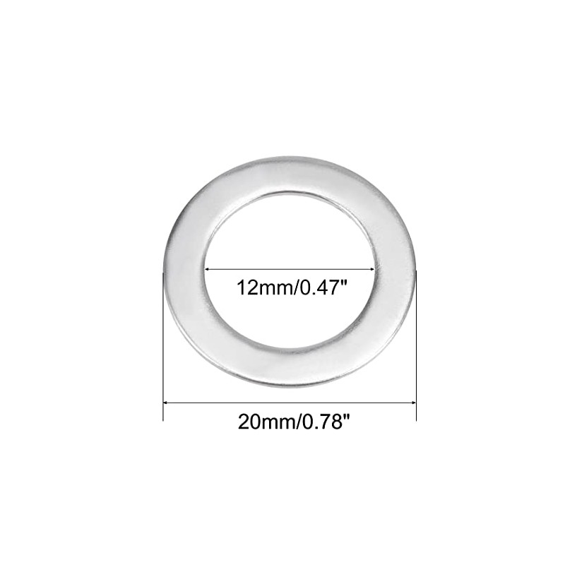 sourcing map 20 Pcs 12mm x 20mm x 0.8mm 304