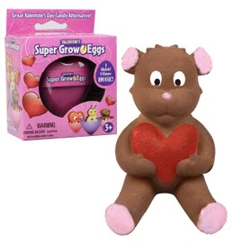SCS Direct Valentine's Day Super Grow Eggs 1 Pack - Wow! Fun to Hatch Your Own Pets and Watch Them Grow - Great Valentine Gift or Treat for Kids, Mom, or Loved Ones - Teddy Bear, Heart or Lady Bug
