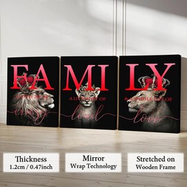 Family Letter Pattern Wall Decor Canvas Painting, 3 Counts Waterproof Home Decor Wall Art Painting, Wall Art Decor for Home Living Room Bedroom Office - Specification: 12*16inch(Framed)-E*3 Counts, Color: Multicolor