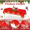 PXDUCN Christmas Table Cloth,137 * 274cm Plastic Tablecloth,Convenient and Quick