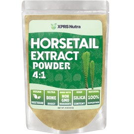 XPRS Nutra Horsetail Extract Powder for Hair, Nails, and Bones - High Potency Horsetail Root Powder - High Silica Content for Maximum Results - Vegan Friendly Horstail Extract (4 oz)