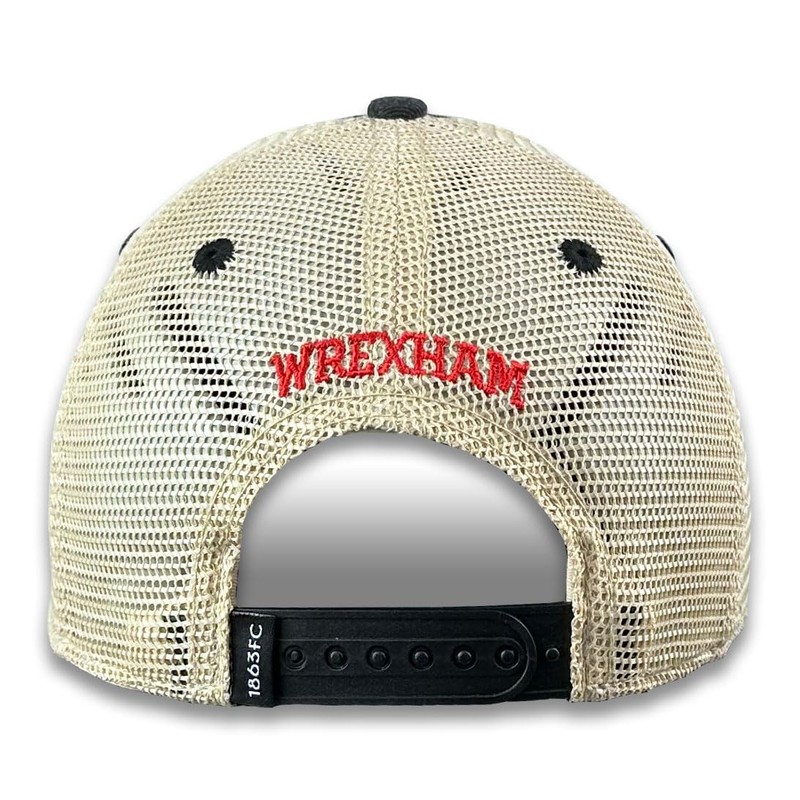 1863FC Wrexham Vintage Trucker Hat Crest- Black