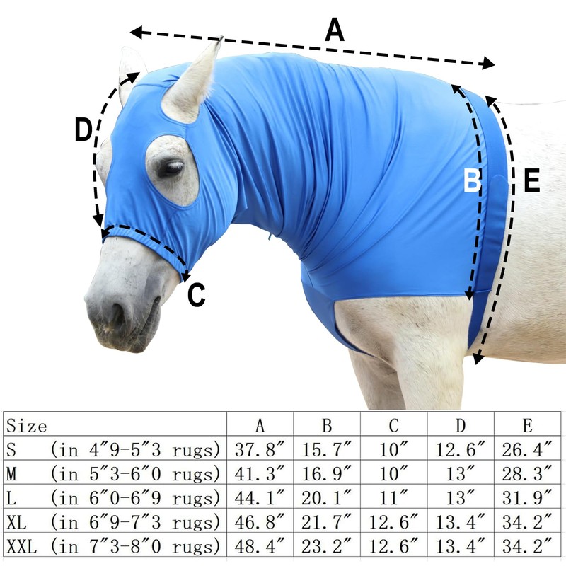 Horse Stretchy Head Hood with Zipper Full Face Neck Cover