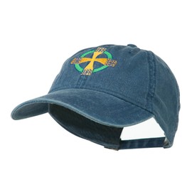 Celtic Cross Embroidered Washed Cap - Navy OSFM