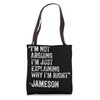 Jameson Quote Funny Birthday Custom Name Idea Engineer Tote Bag