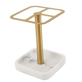 Toothbrush Holders for Bathrooms, 304 Stainless Steel Bathroom Toothbrush Holder Stand with 3 Slots, Space Saving Toothpaste Organizer (Gold)