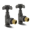 VANCOCO Angled Traditional Radiator Valve (Pair) - Traditional Chrome Radiator
