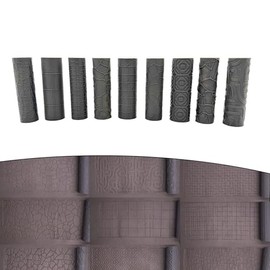 Asemly Terrain Texture Hand Roller for D&D, Wargaming, Battle Mat, Tabletop, Dungeons and Dragons, Symbols and Glyphs, Cobblestone Small, Cobbletone Medium, Stone, Stonework, 9 Rollers, 14th Edition