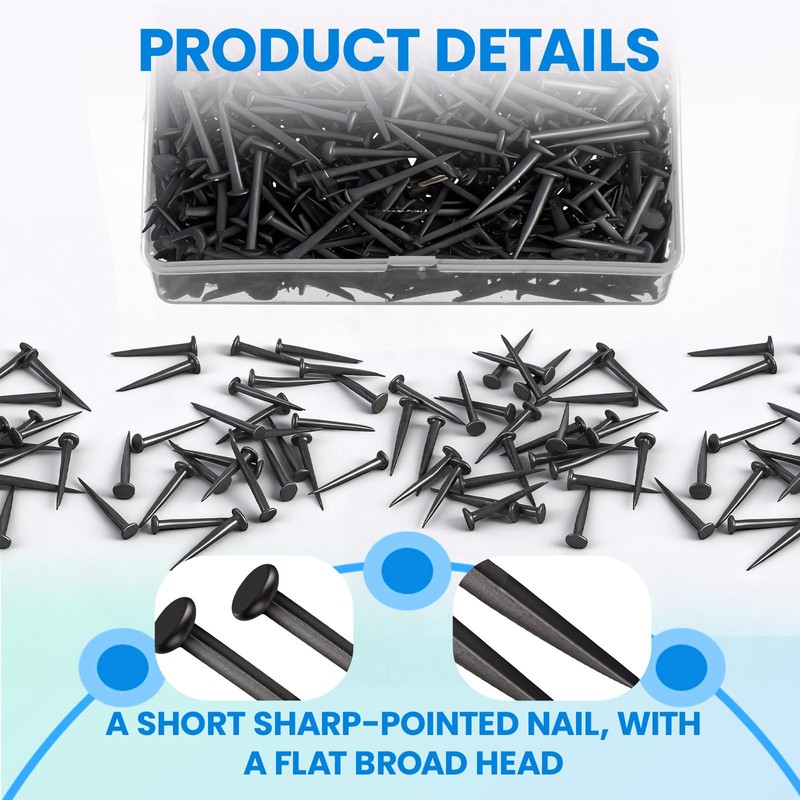 Therwen 1lb Upholstery Tacks Carpet Tacks Bulk Black Box of