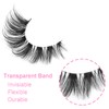 False Eyelashes Clear Band Natural Lashes Wispy Cat Eye 15mm