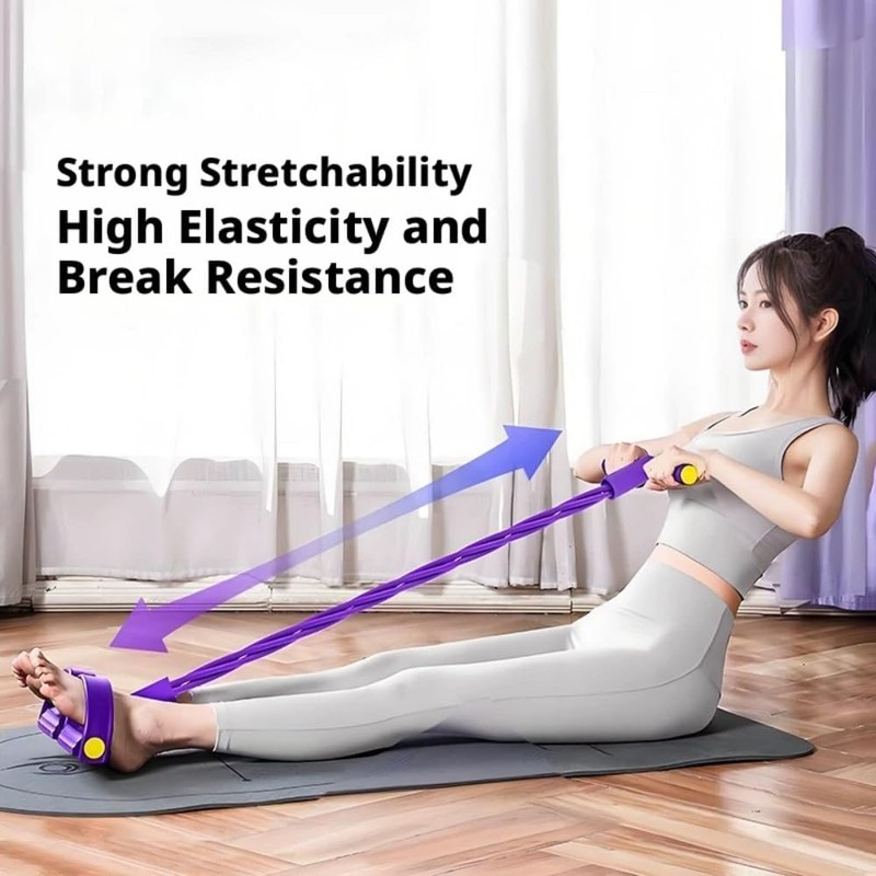 Genérico Multifunction Elastic Yoga Resistance Band with Handle,Pedal Resistance Band