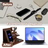 Yoljun Bedside Organiser for Him, Phone Docking Station Wooden Desk
